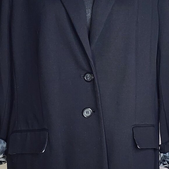 Chico's Black Rayon Nylon Span Two Button Print Lined Blazer Chico Size 3 US XL - Picture 3 of 16